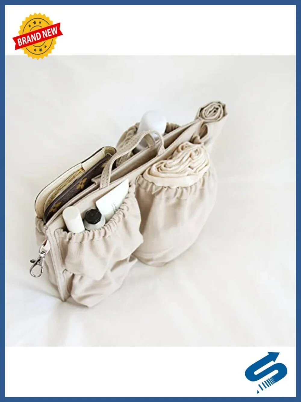 Mini Diaper Bag Organizer Insert 9.5x9 Canvas Handbag Organizer with Changing